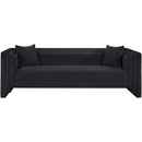  Manufacturer Color_Black -- Everett 88.5" Black Chenille Fabric Upholstered Sofa IMAGE 3