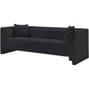 Meridian Everett Black Chenille Fabric Sofa IMAGE 8