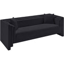 Meridian Everett Black Chenille Fabric Sofa IMAGE 9