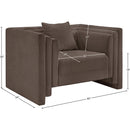 Meridian Everett Brown Chenille Fabric Chair IMAGE 12