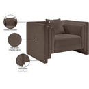 Meridian Everett Brown Chenille Fabric Chair IMAGE 13