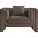 Meridian Everett Brown Chenille Fabric Chair IMAGE 3