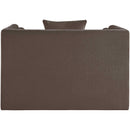 Meridian Everett Brown Chenille Fabric Chair IMAGE 5