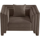  Manufacturer Color_Brown -- Everett Brown Chenille Fabric Upholstered Chair IMAGE 6