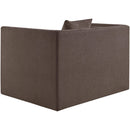 Meridian Everett Brown Chenille Fabric Chair IMAGE 7