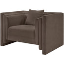 Meridian Everett Brown Chenille Fabric Chair IMAGE 8
