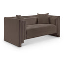  Manufacturer Color_Brown -- Everett 67" Brown Chenille Fabric Upholstered Loveseat IMAGE 1