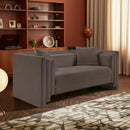 Meridian Everett Brown Chenille Fabric Loveseat IMAGE 2
