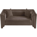 Meridian Everett Brown Chenille Fabric Loveseat IMAGE 6