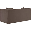Meridian Everett Brown Chenille Fabric Loveseat IMAGE 7