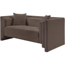  Manufacturer Color_Brown -- Everett 67" Brown Chenille Fabric Upholstered Loveseat IMAGE 8
