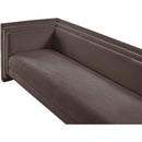 Meridian Everett Brown Chenille Fabric Sofa IMAGE 12