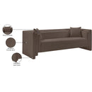  Meridian Everett 88.5" Brown Chenille Fabric Upholstered Sofa IMAGE 19