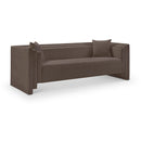 Meridian Everett Brown Chenille Fabric Sofa IMAGE 1