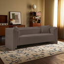 Meridian Everett Brown Chenille Fabric Sofa IMAGE 2