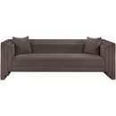 Meridian Everett Brown Chenille Fabric Sofa IMAGE 3