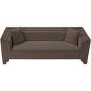 Meridian Everett Brown Chenille Fabric Sofa IMAGE 6
