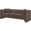Meridian Everett Brown Chenille Fabric Sofa IMAGE 8