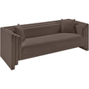 Meridian Everett Brown Chenille Fabric Sofa IMAGE 9