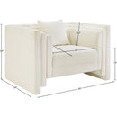 Meridian Everett Cream Chenille Fabric Chair IMAGE 12
