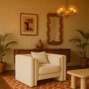  Manufacturer Color_Cream -- Everett Cream Chenille Fabric Upholstered Chair IMAGE 2