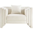 Meridian Everett Cream Chenille Fabric Chair IMAGE 3