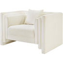Meridian Everett Cream Chenille Fabric Chair IMAGE 8