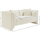  Manufacturer Color_Cream -- Everett 67" Cream Chenille Fabric Upholstered Loveseat IMAGE 12