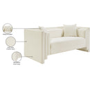  Manufacturer Color_Cream -- Everett 67" Cream Chenille Fabric Upholstered Loveseat IMAGE 13