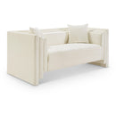  Manufacturer Color_Cream -- Everett 67" Cream Chenille Fabric Upholstered Loveseat IMAGE 1