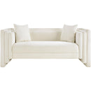  Manufacturer Color_Cream -- Everett 67" Cream Chenille Fabric Upholstered Loveseat IMAGE 3