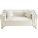  Manufacturer Color_Cream -- Everett 67" Cream Chenille Fabric Upholstered Loveseat IMAGE 6