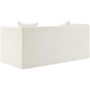 Meridian Everett Cream Chenille Fabric Loveseat IMAGE 7