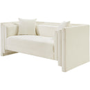  Manufacturer Color_Cream -- Everett 67" Cream Chenille Fabric Upholstered Loveseat IMAGE 8