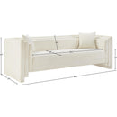 Manufacturer Color_Cream -- Everett 88.5" Cream Chenille Fabric Upholstered Sofa IMAGE 18
