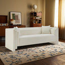  Manufacturer Color_Cream -- Everett 88.5" Cream Chenille Fabric Upholstered Sofa IMAGE 2