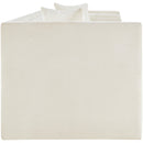 Meridian Everett Cream Chenille Fabric Sofa IMAGE 4