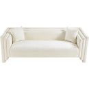  Manufacturer Color_Cream -- Everett 88.5" Cream Chenille Fabric Upholstered Sofa IMAGE 6