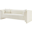 Meridian Everett Cream Chenille Fabric Sofa IMAGE 8