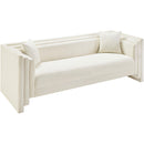 Meridian Everett Cream Chenille Fabric Sofa IMAGE 9