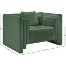  Manufacturer Color_Green -- Everett Green Chenille Fabric Upholstered Chair IMAGE 12