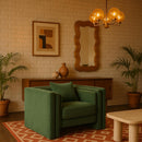  Manufacturer Color_Green -- Everett Green Chenille Fabric Upholstered Chair IMAGE 2