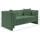 Meridian Everett Green Chenille Fabric Loveseat IMAGE 12