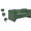 Meridian Everett Green Chenille Fabric Loveseat IMAGE 13