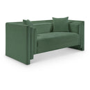 Meridian Everett Green Chenille Fabric Loveseat IMAGE 1