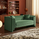  Manufacturer Color_Green -- Everett 67" Green Chenille Fabric Upholstered Loveseat IMAGE 2