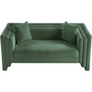 Meridian Everett Green Chenille Fabric Loveseat IMAGE 6