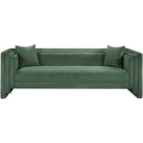Meridian Everett Green Chenille Fabric Sofa IMAGE 3