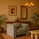 Meridian Everett Grey Chenille Fabric Chair IMAGE 2