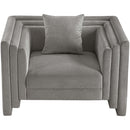  Manufacturer Color_Grey -- Everett Grey Chenille Fabric Upholstered Chair IMAGE 3